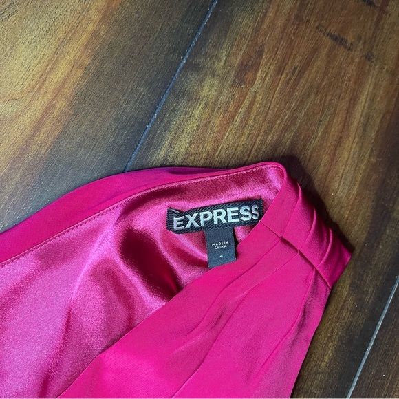 Express One Shoulder Dress in Vibrant Pink​ - Picture 4 of 6